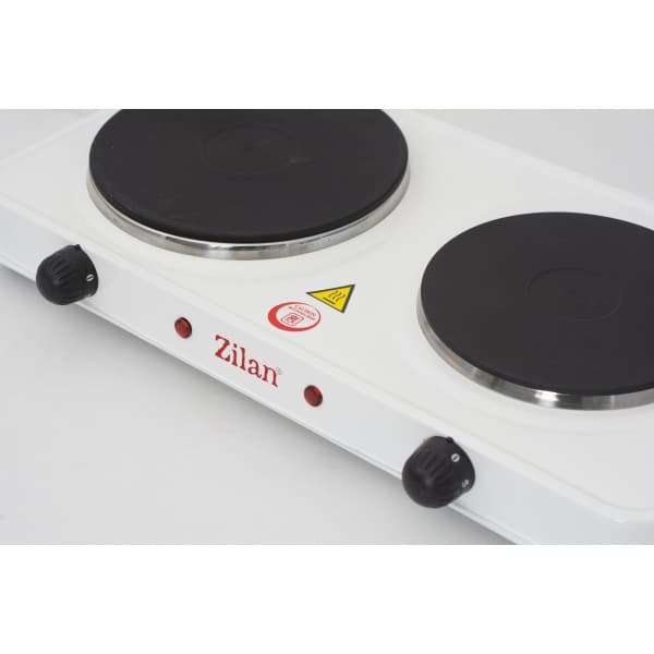 Plita electrica dubla ZLN-2180, 49 x 30 x 9 cm, 2500W, termostat reglabil, alba — varianta 4
