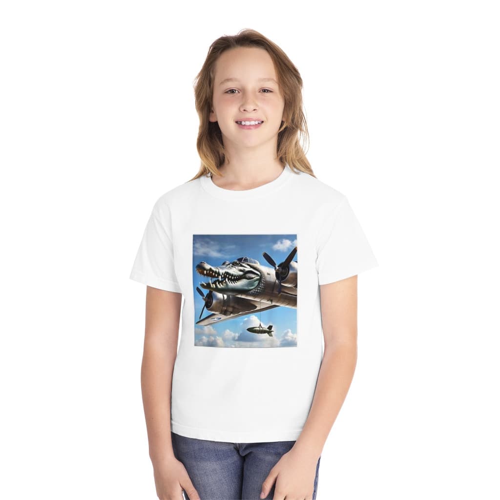 Tricou personalizat alb, copii/adulti, design Bombardino Crocodilo, modal, diverse marimi 3
