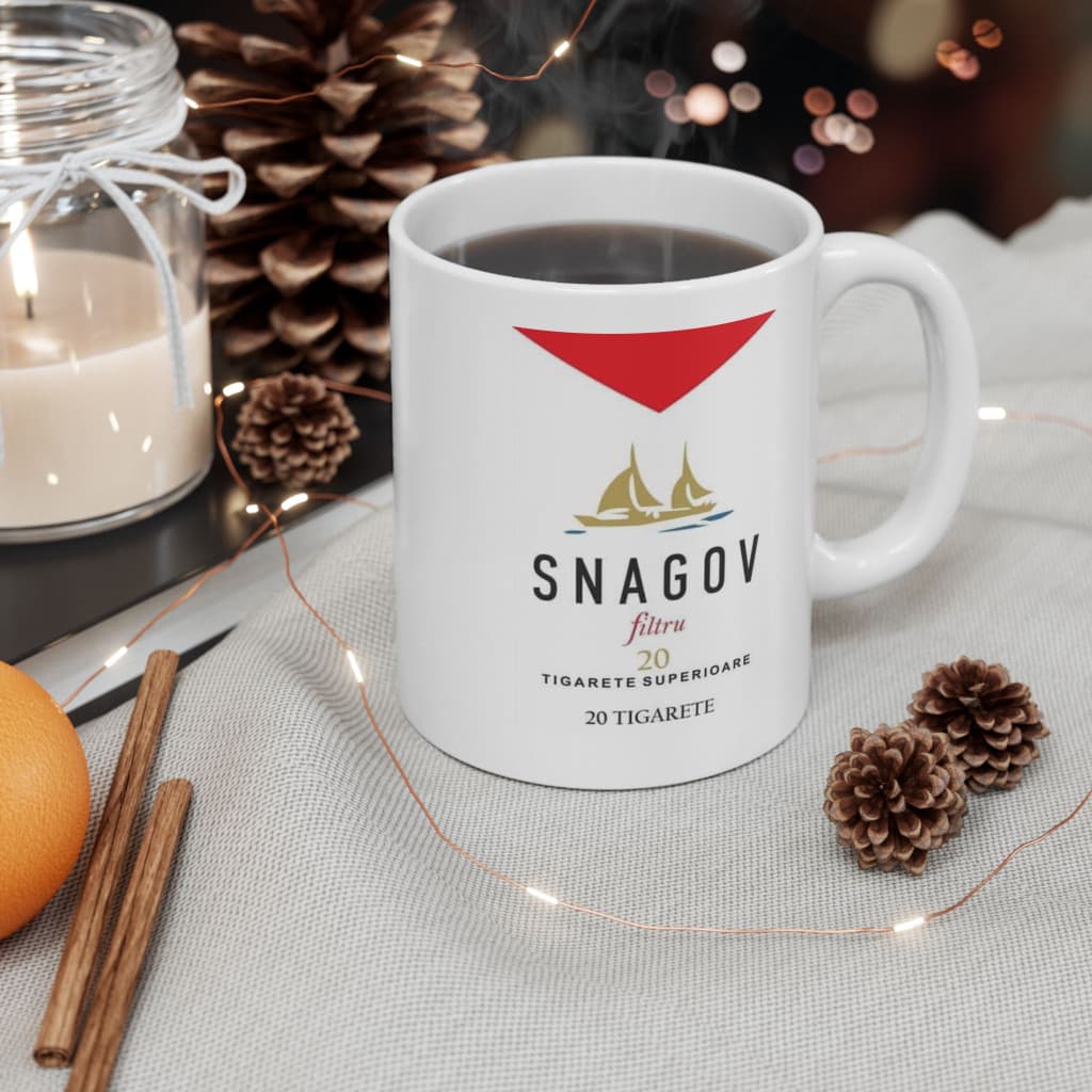 Cana ceramica personalizata, mesaj "Snagov", 330 ml, alba 2