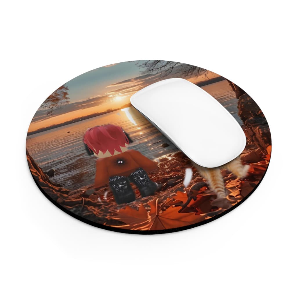 Mousepad Lucas Roblox si pisica, rotund, diametru 20 cm 3