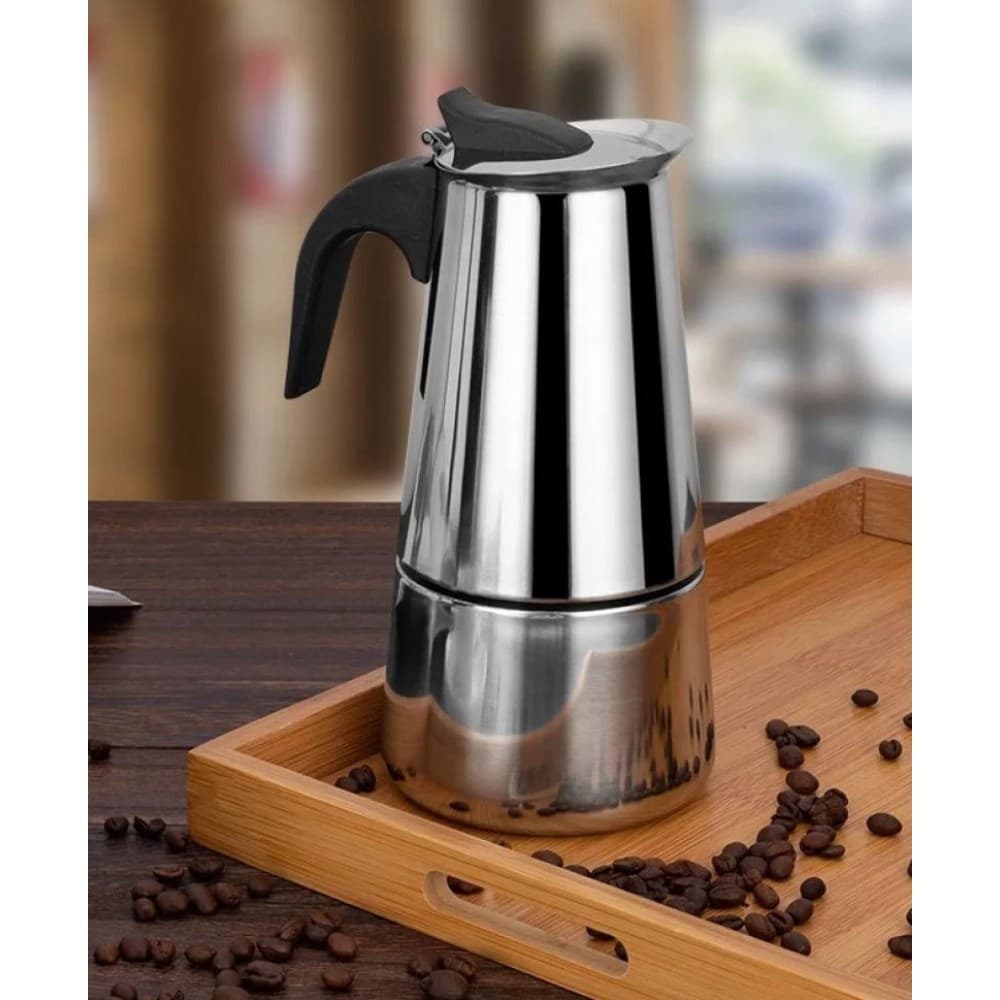 Cafetiera, espresso maker, otel inoxidabil, 300 ml, 6 cesti 5