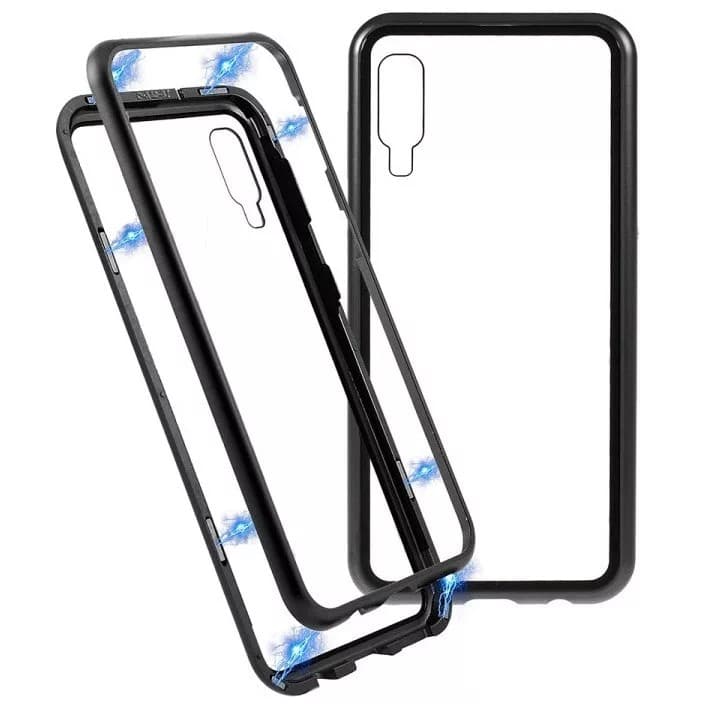 Husa de protectie Magnet Glass 360° pentru OnePlus 8, sticla fata + spate, neagra 2