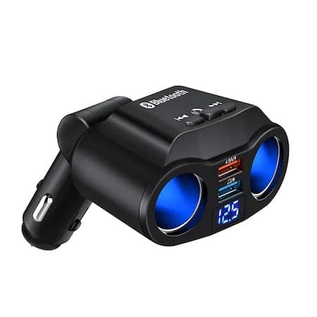 Modulator FM Bluetooth A9, Dual USB max. 4.8A, 2 adaptoare bricheta (splitter), Hands Free, ecran LED, negru 2