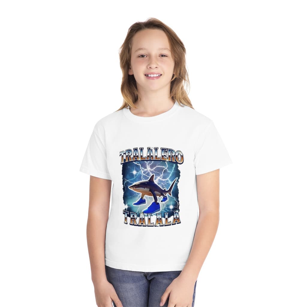 Tricou personalizat alb, copii/adulti, design Tralalero Tralala, modal, diverse marimi 3