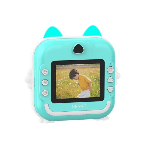 Aparat foto, camera video Full HD pentru copii, imprimanta termica incorporata, turcoaz 2