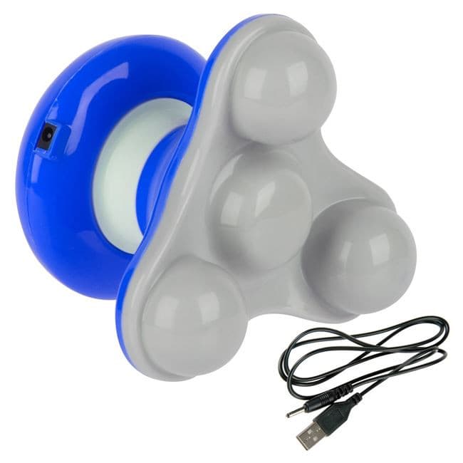 MIni aparat pentru masaj, alimentare baterii sau cablu USB, 10 x 10 cm, albastru 2