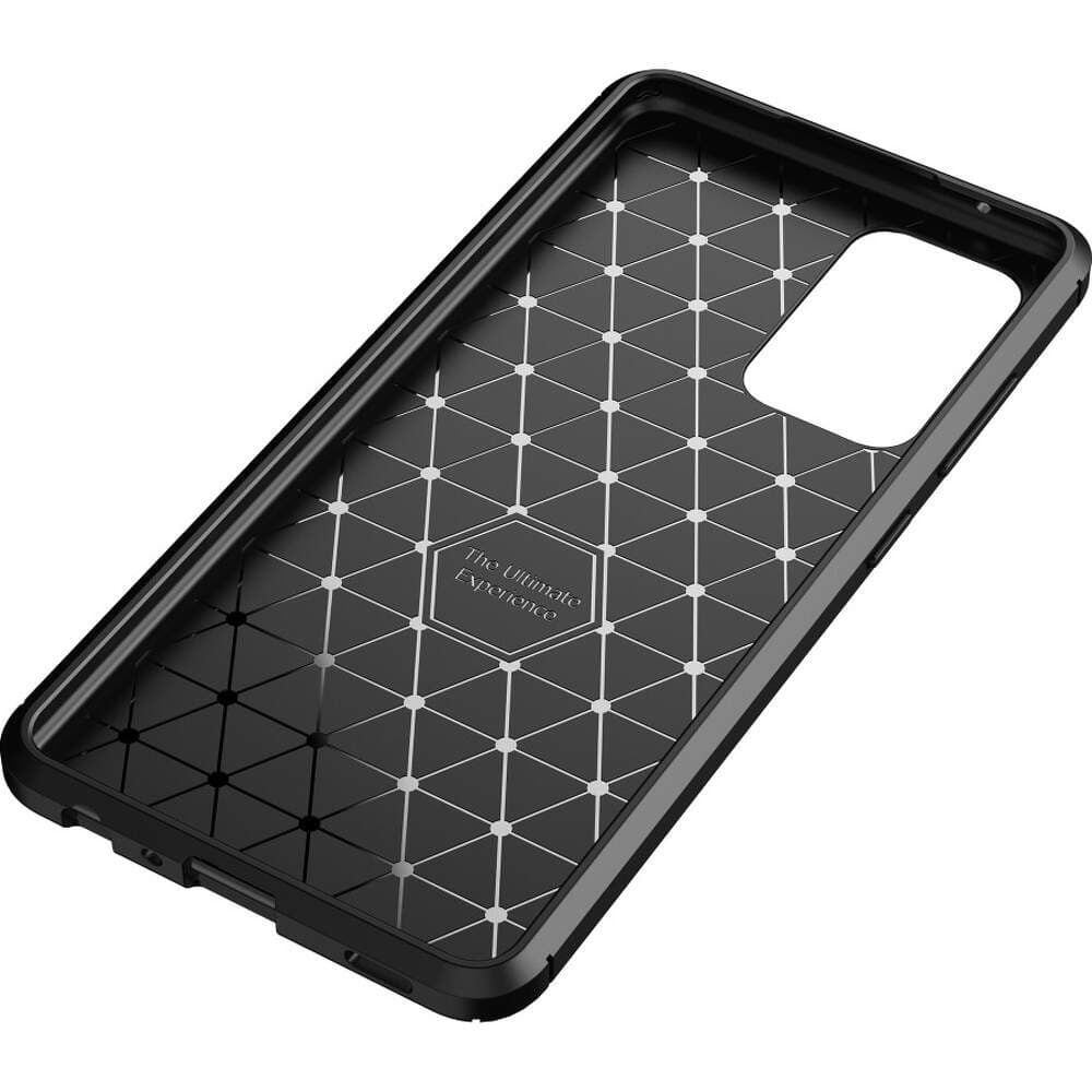 Husa Carbon Fiber pentru Samsung Galaxy A23 4G, aspect carbon, protectie camere, neagra 4