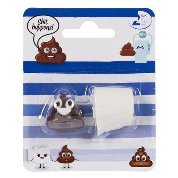 Set 2 radiere / gume de sters 3D, model poop si hartie Igienica 2