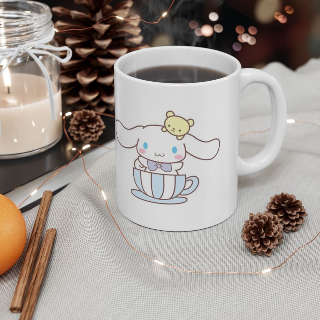 Cana ceramica personalizata, design Cinnamoroll, 330 ml, alba 2