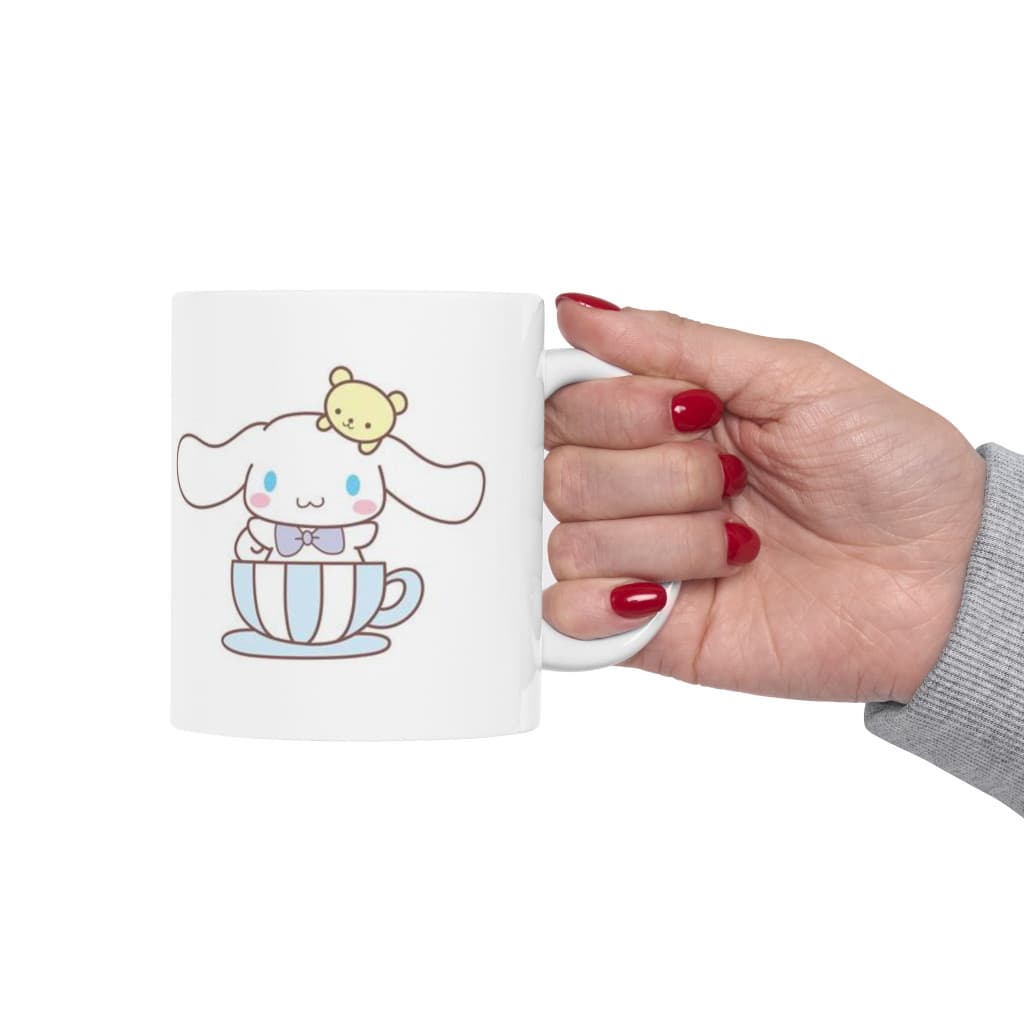 Cana ceramica personalizata, design Cinnamoroll, 330 ml, alba 5