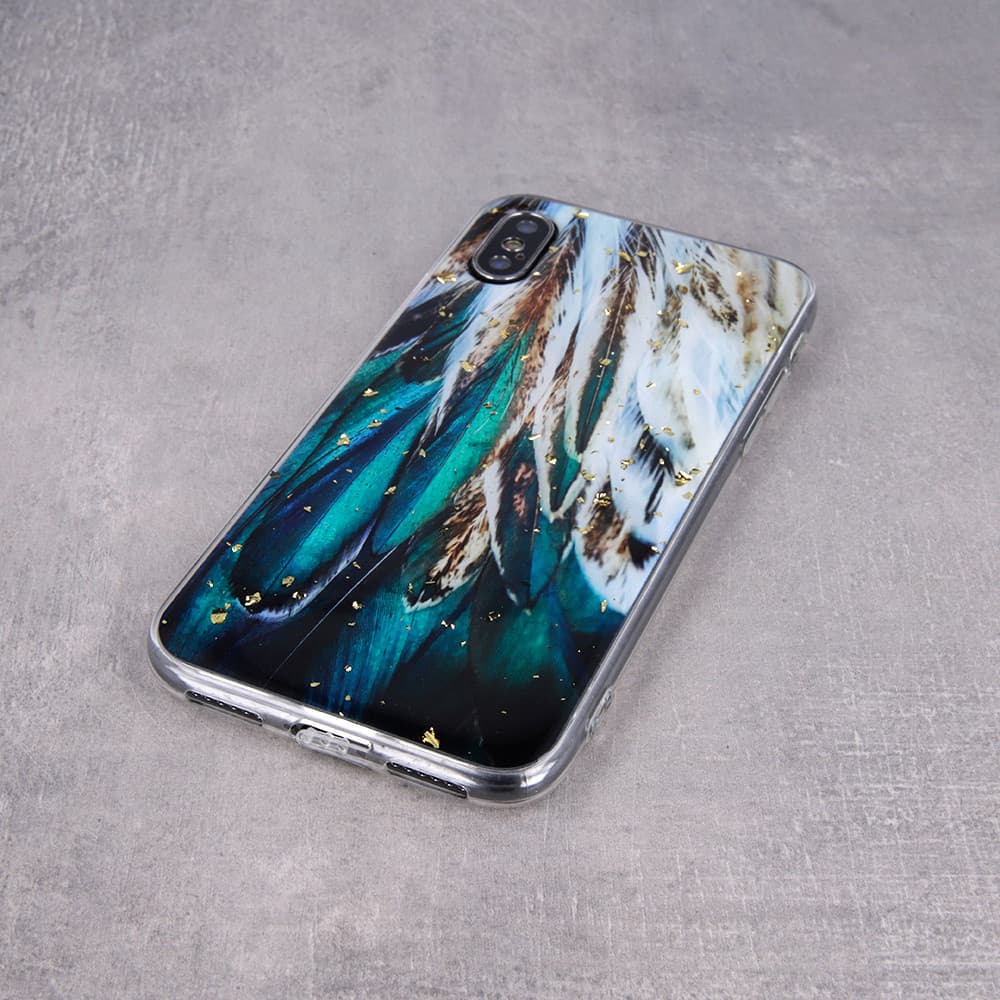 Husa Gold Glam pentru Apple iPhone 12/12 Pro, model Leaves 4