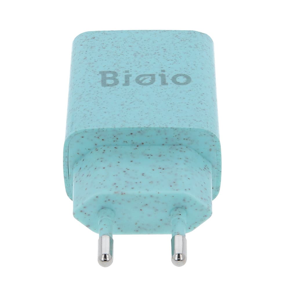 Incarcator casa Bioio, 1 port USB, 2.4A, compozitie biodegradabila, albastru 2