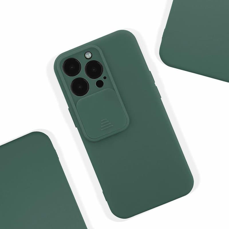 Husa Apple iPhone 13 Pro, Vertical Slide TPU, silicon moale, flexibil, verde 5