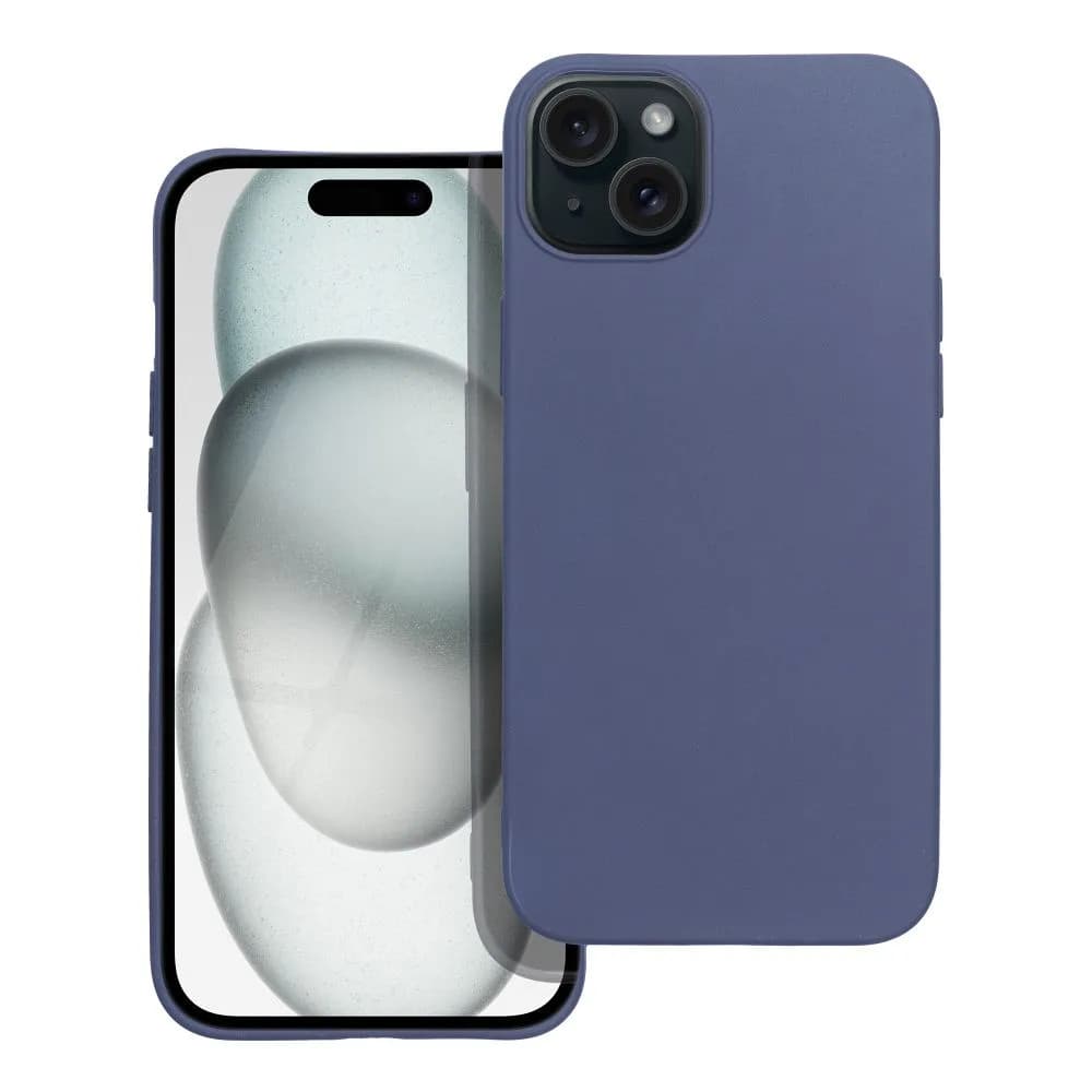 Husa Apple iPhone 15 Plus, Matt TPU, silicon moale, albastra 2