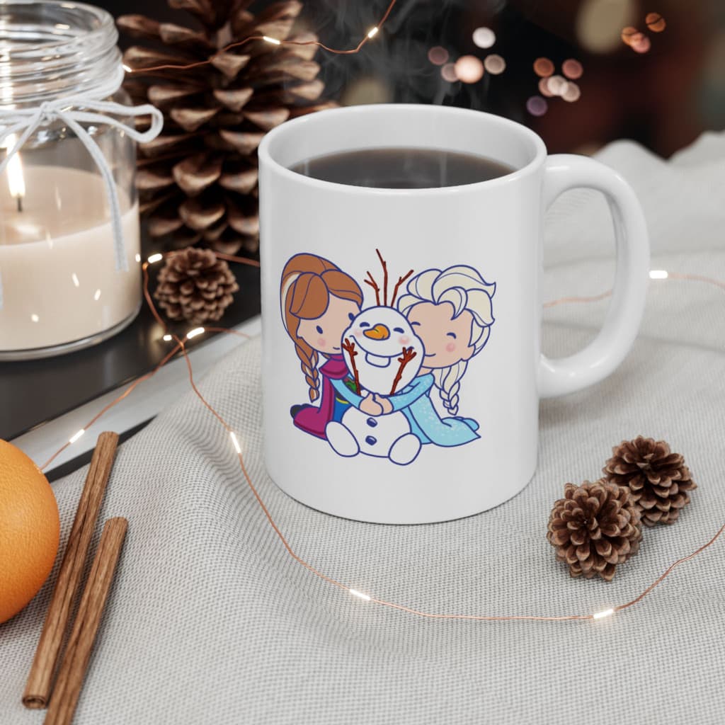 Cana ceramica personalizata, design Frozen, 330 ml, alba 2