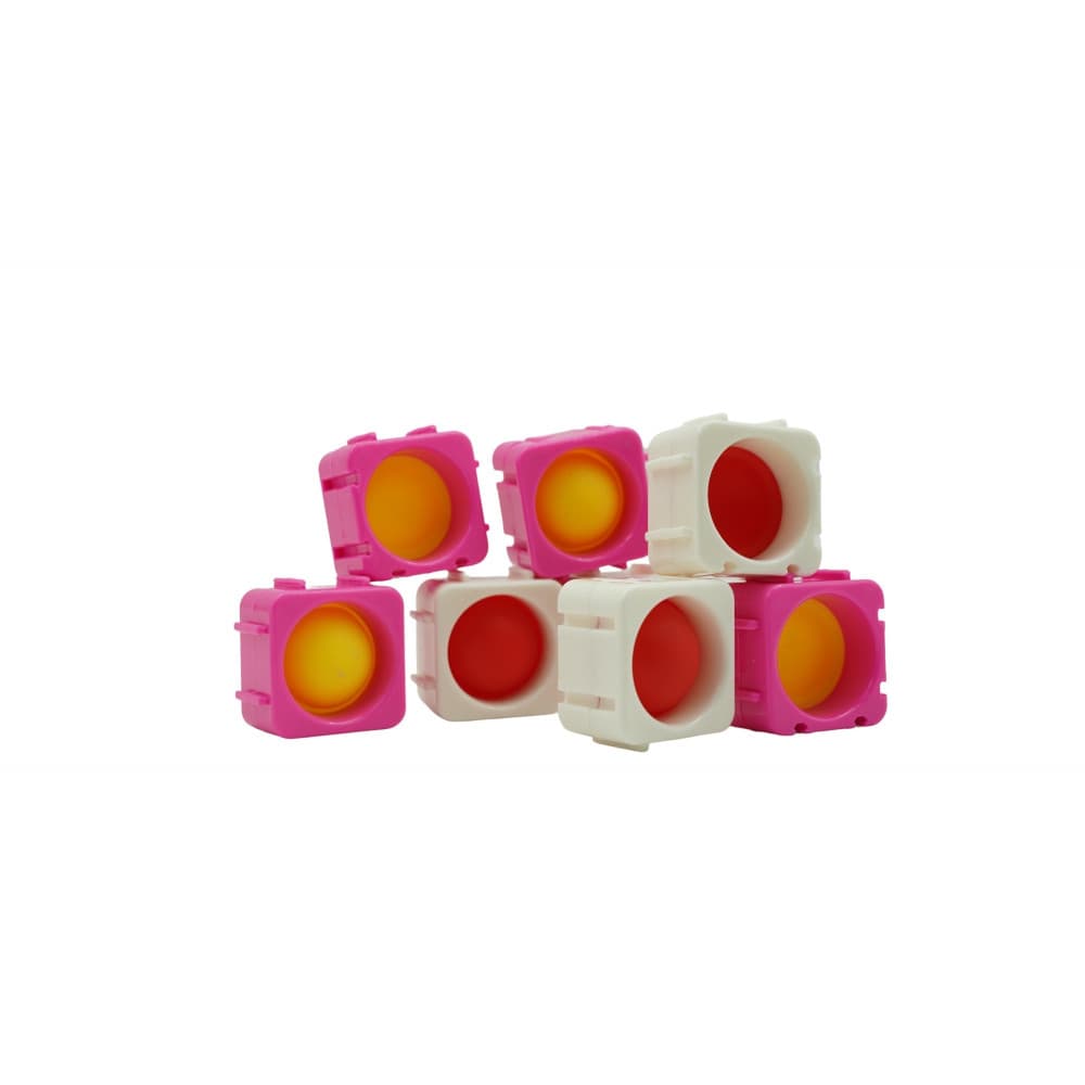 Set 8 blocuri de constructie din silicon, Pop Bubble, Fidget Toy, Puzzle, Multicolor 3
