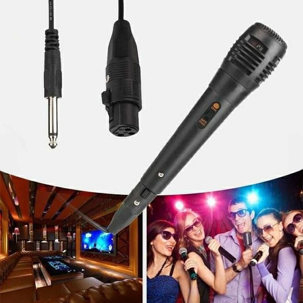 Microfon dinamic cu fir, mufa jack 6,3 mm, negru 3