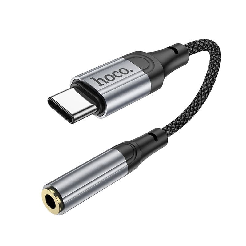Cablu adaptor Type-C / USB-C Hoco LS36, audio, 12 cm, negru 2