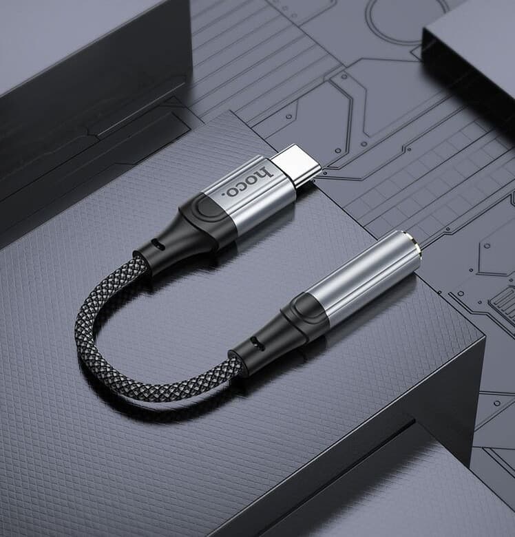 Cablu adaptor Type-C / USB-C Hoco LS36, audio, 12 cm, negru 4