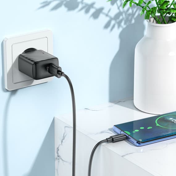 Incarcator casa Hoco CS21A, port USB Qualcomm 3.0 Quick Charge, 18W, negru 5