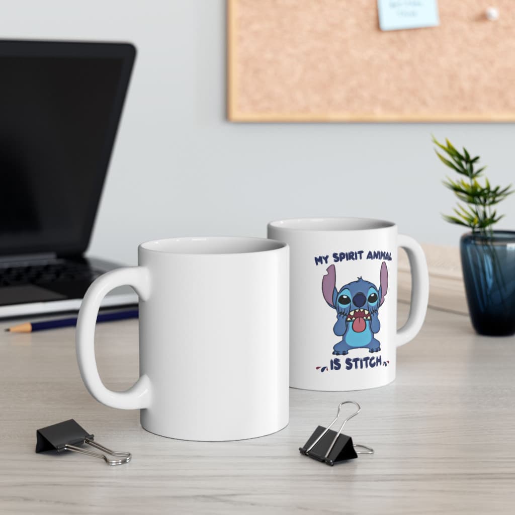 Cana ceramica personalizata, design My spirit animal, 330 ml, alba 5