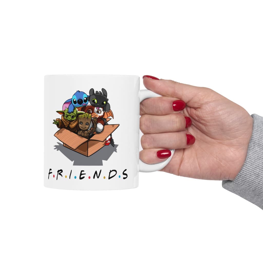 Cana ceramica personalizata, design Stitch Friends, 330 ml, alba 5