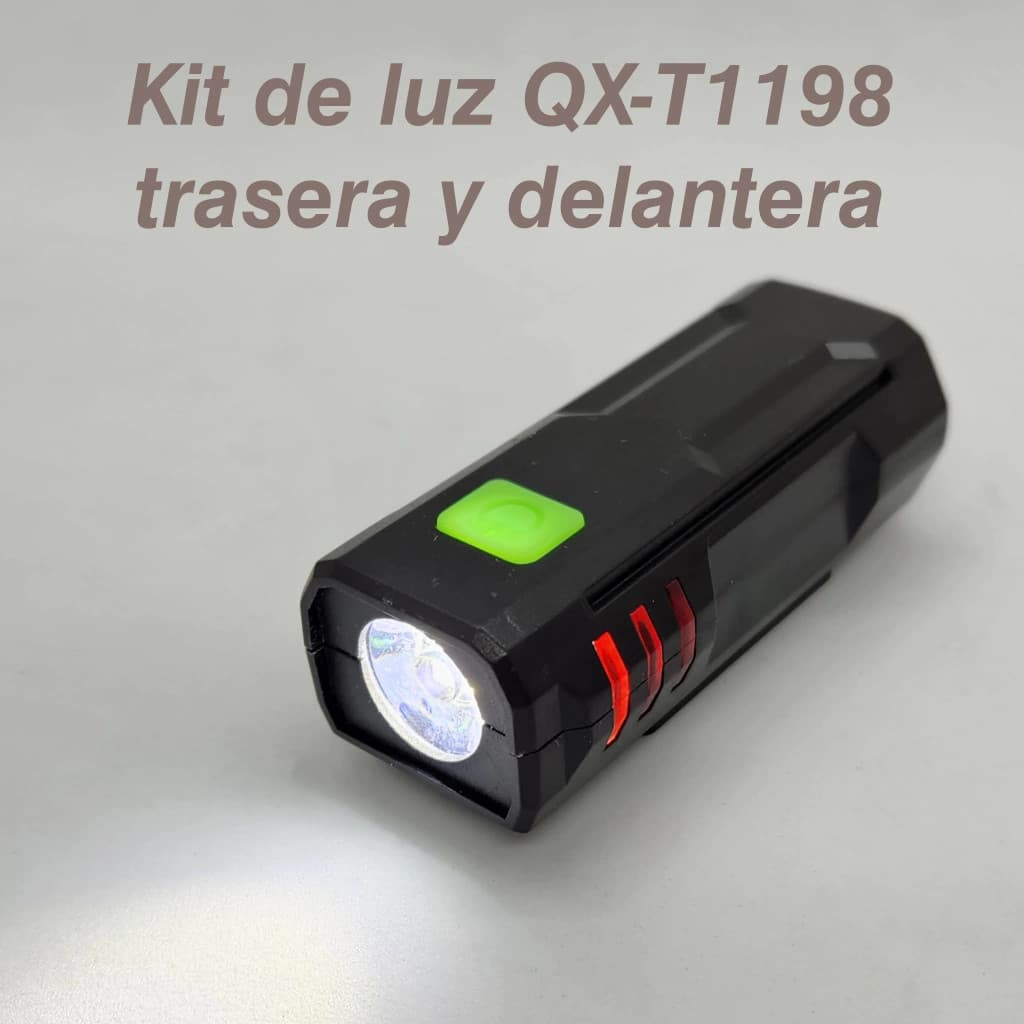 Set lanterna si lumina stop pentru bicicleta QX-T1198, incarcare USB 3