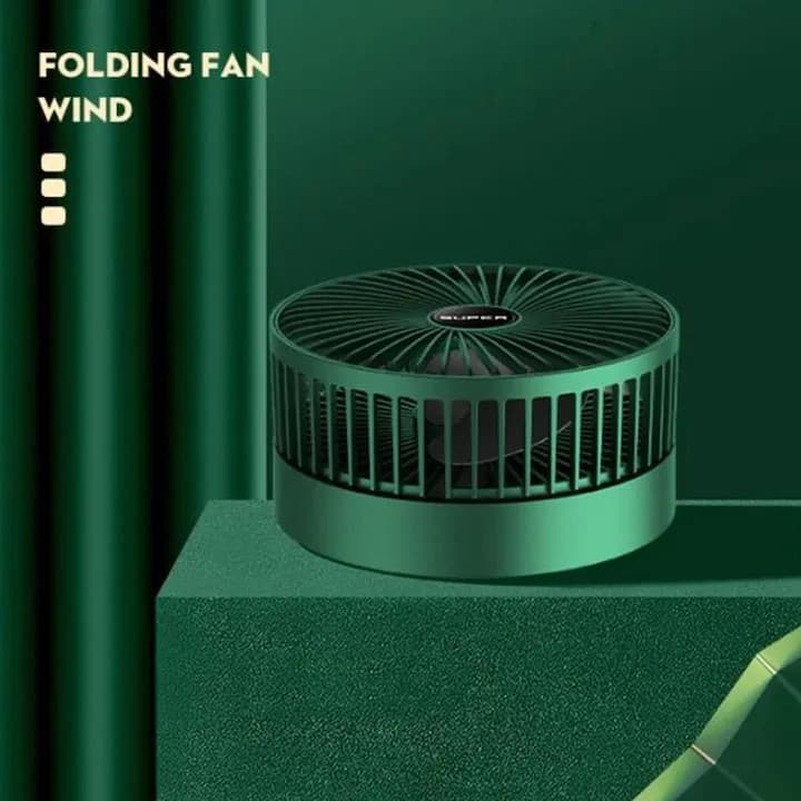 Ventilator pliabil si extensibil, acumulator, incarcare USB, functie suport telefon, verde 4