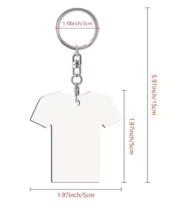 Breloc din MDF (lemn) personalizat cu poza ta, inel de sustinere metalic, design tricou, imprimare pe ambele fete 3