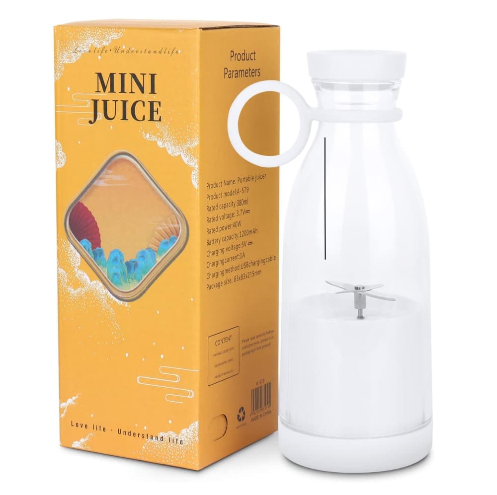Mini blender / smoothie maker portabil A-579, 300 ml, incarcare USB, alb 2