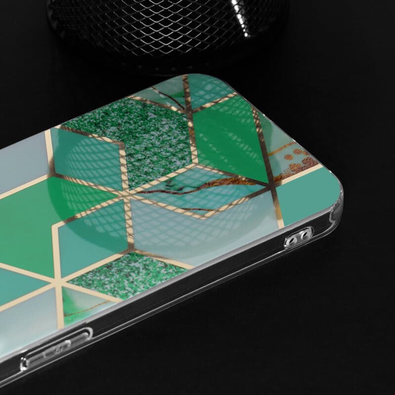 Husa Samsung Galaxy S21 5G, TPU marble geometric, verde 3