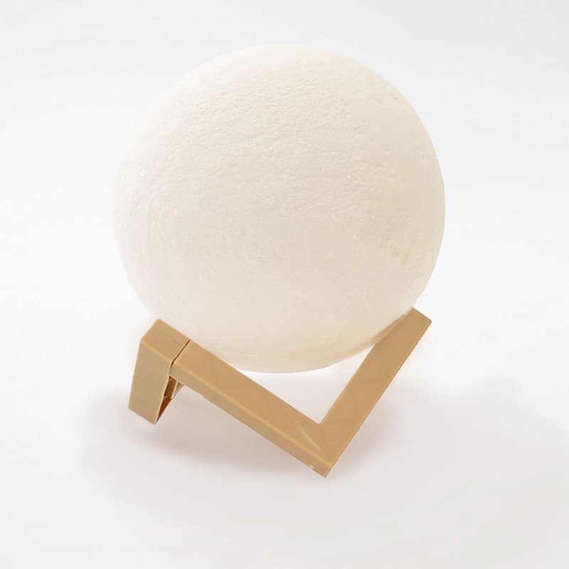 Lampa de veghe luna, culori, lumina LED alb cald, alimentare baterii, stand din plastic, 15 cm 2