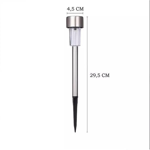 Lampa solara LED de exterior pentru gradina, dispersor normal, 0.06W, Inox, 29 cm 2