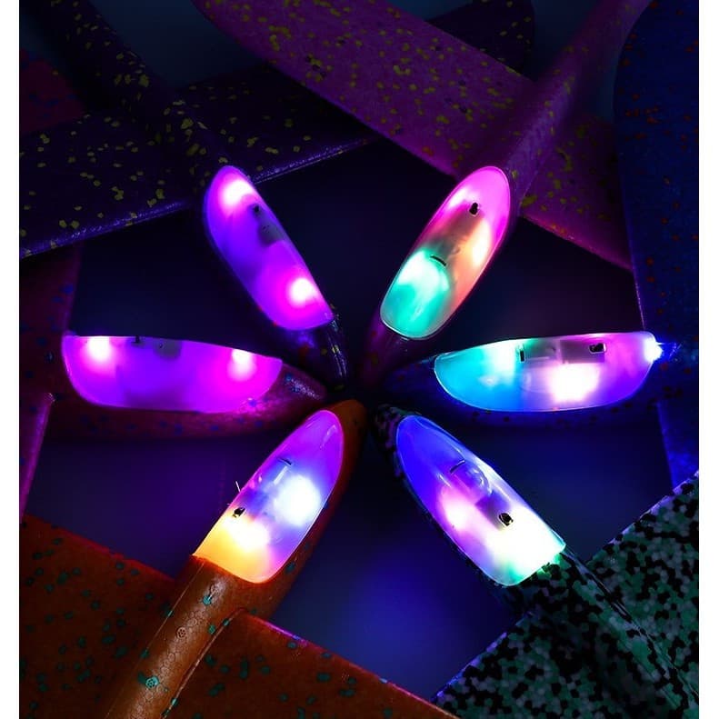 Avion planor din polistiren, cu iluminare LED, 47 cm, verde 3