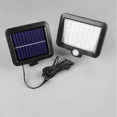 Lampa solara cu senzor de miscare, 56 LED-uri, montaj pe perete, neagra 2