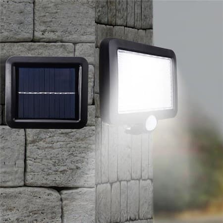 Lampa solara cu senzor de miscare, 56 LED-uri, montaj pe perete, neagra 3