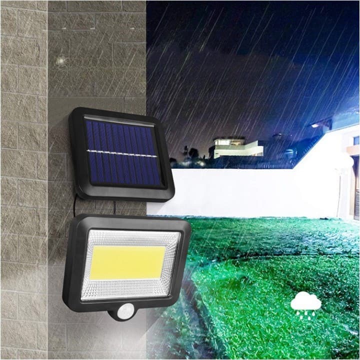 Lampa solara cu senzor de miscare, 100 LED -uri, 1 grila pe inductie, montaj pe perete, neagra 2
