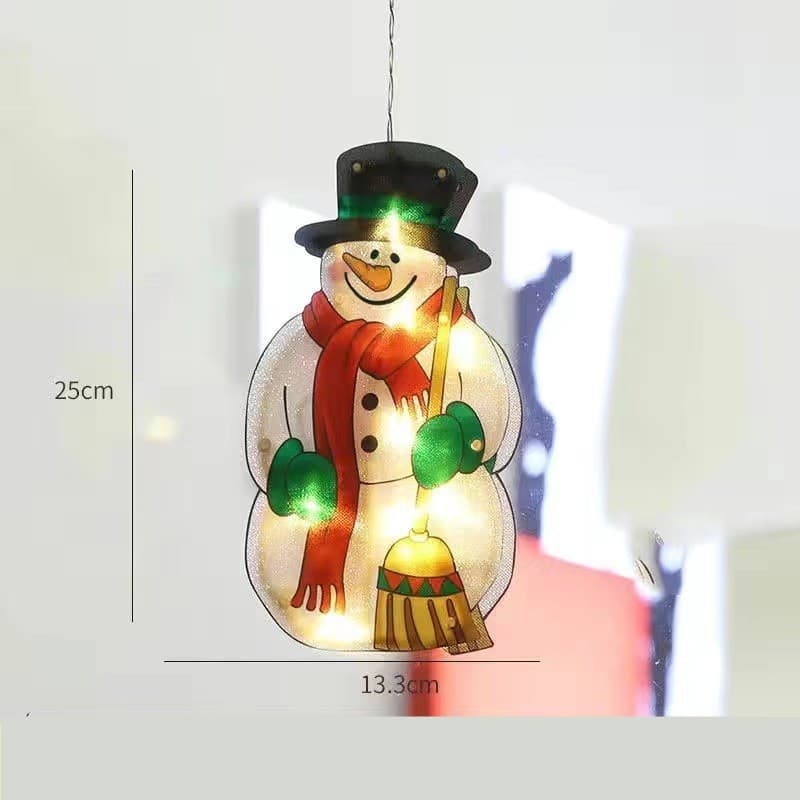 Decoratiune de Craciun pentru fereastra, om de zapada, cu LED-uri, 26 cm, alb cald 2