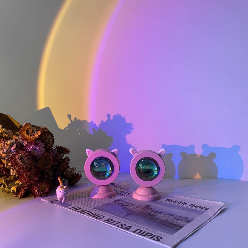 Lampa de veghe cu proiectie multicolor RGB, 6 filtre colorate, 3 tipuri de urechi 4