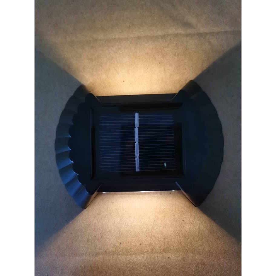 Aplica solara LED bidirectionala pentru perete, 8 LED-uri, alb cald 2