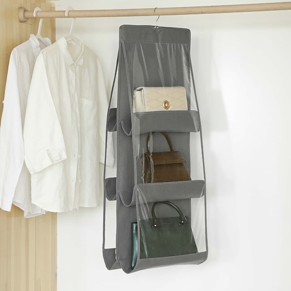 Organizator genti 6 compartimente, suspendabil, 85 x 36 cm, gri 2
