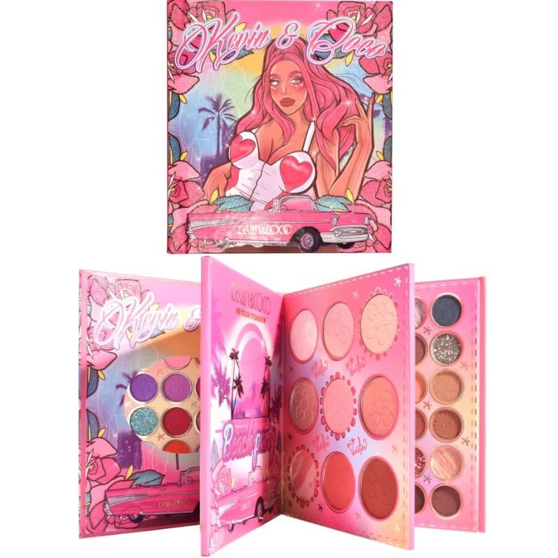 Paleta farduri Kevin&Coco, 69 nuante, blush, iluminator, conturing, deschidere tip carte, 18.6 x 16.5 cm, 97 g, multicolor, model 2 2