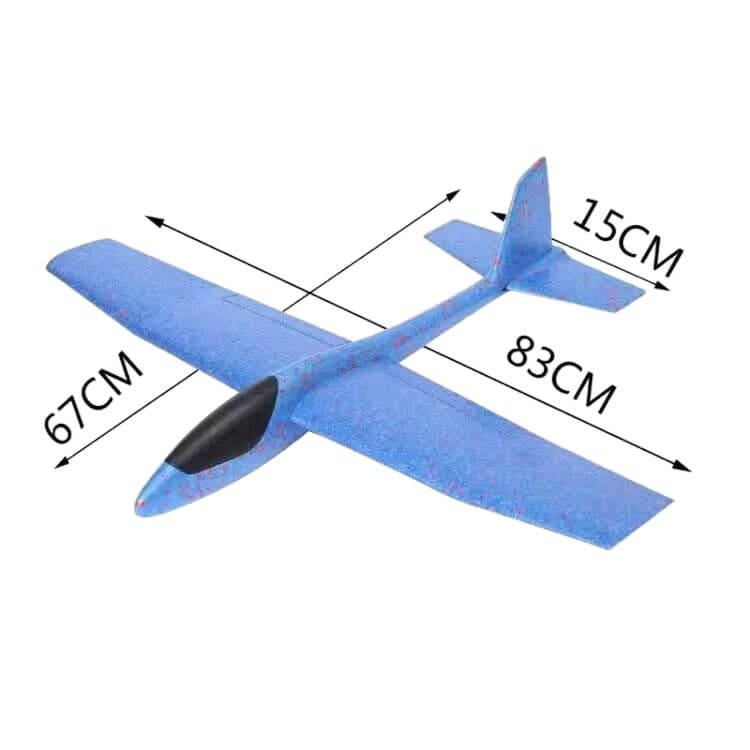 Avion planor din polistiren, dimensiune XXL (84 cm), albastru 2