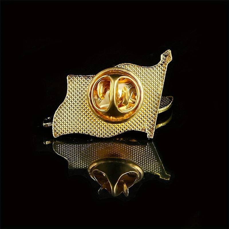 Insigna metalica "Romania", 20 x 20 mm, design steag 3