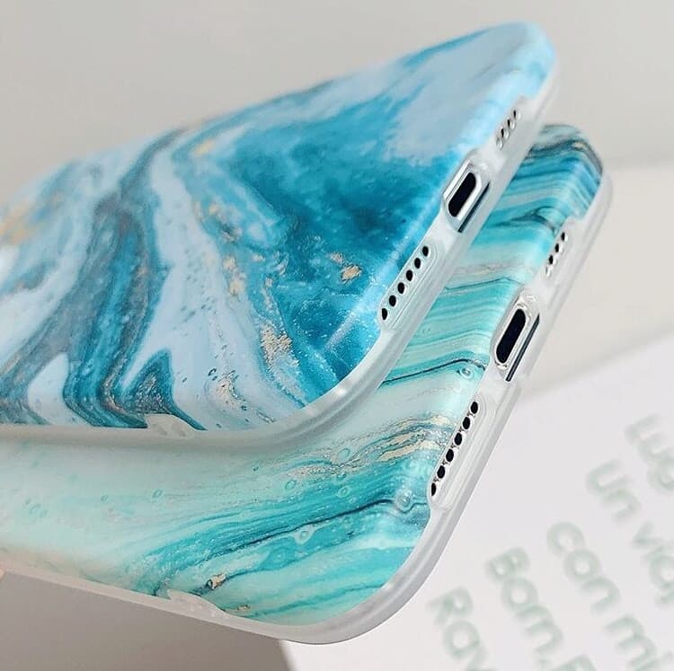 Husa protectie Samsung Galaxy S20 Plus, Marble Case blue, Tpu flexibil, printat 3