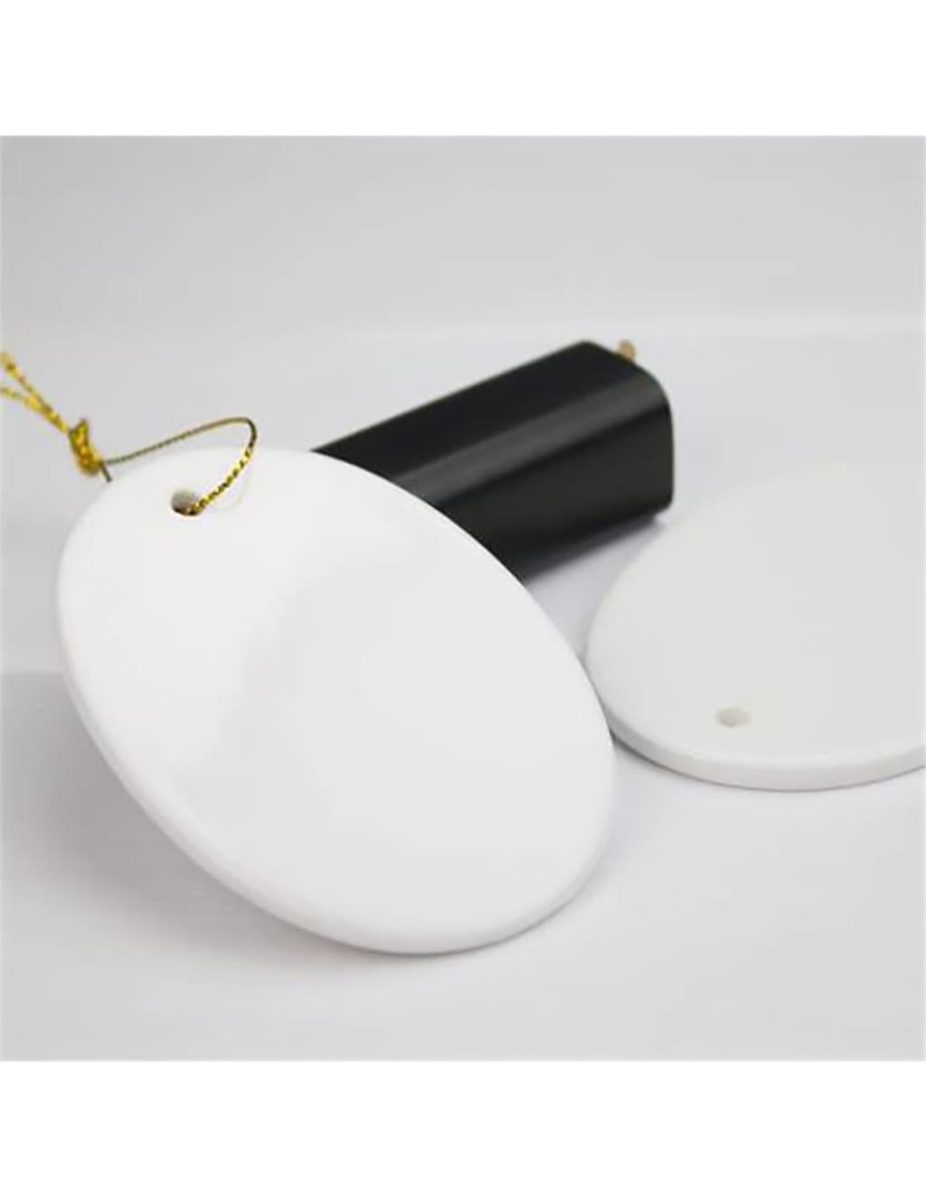 Ornament de Craciun personalizabil pe ambele fete, din ceramica, 8.3 x 6 cm 3