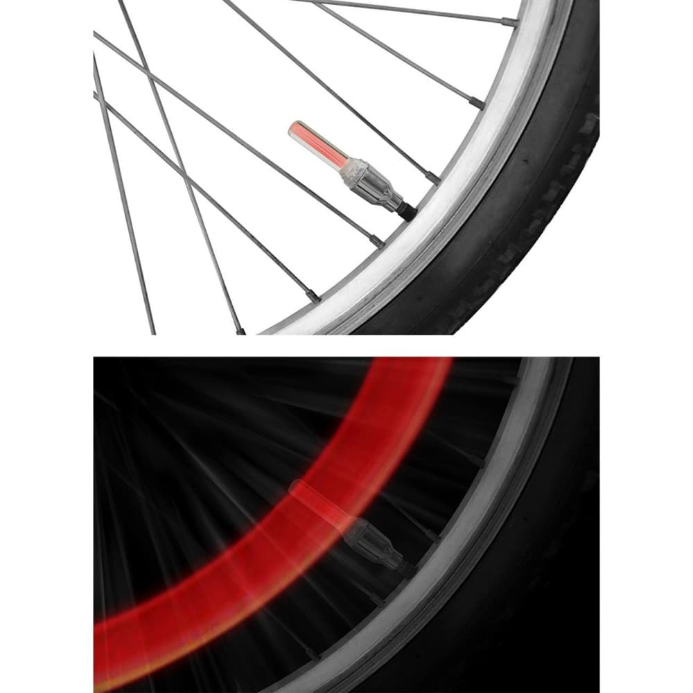 Set 2 buc lumini LED rosii pentru rotile bicicletei 2