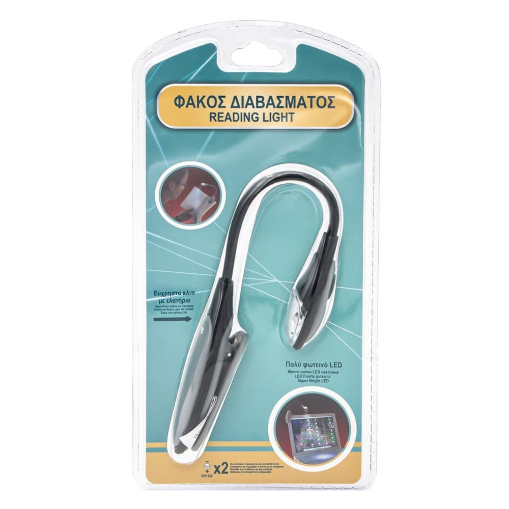 MIni lampa LED, clips prindere pentru citit, negru/gri 3
