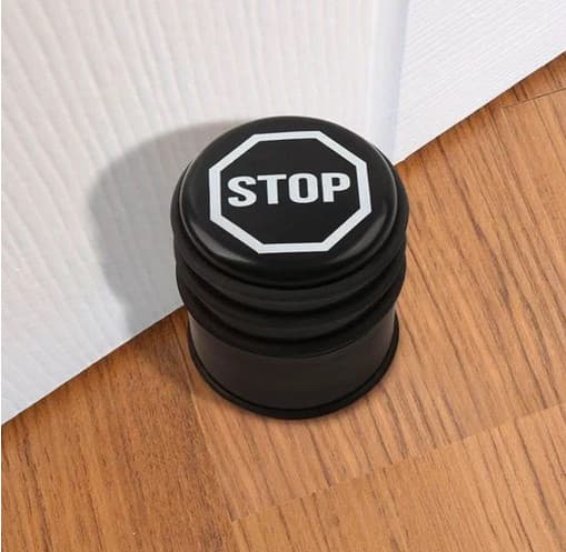 Opritor usa metalic, negru, logo STOP, 7.5 x 8 cm, 800 grame 2