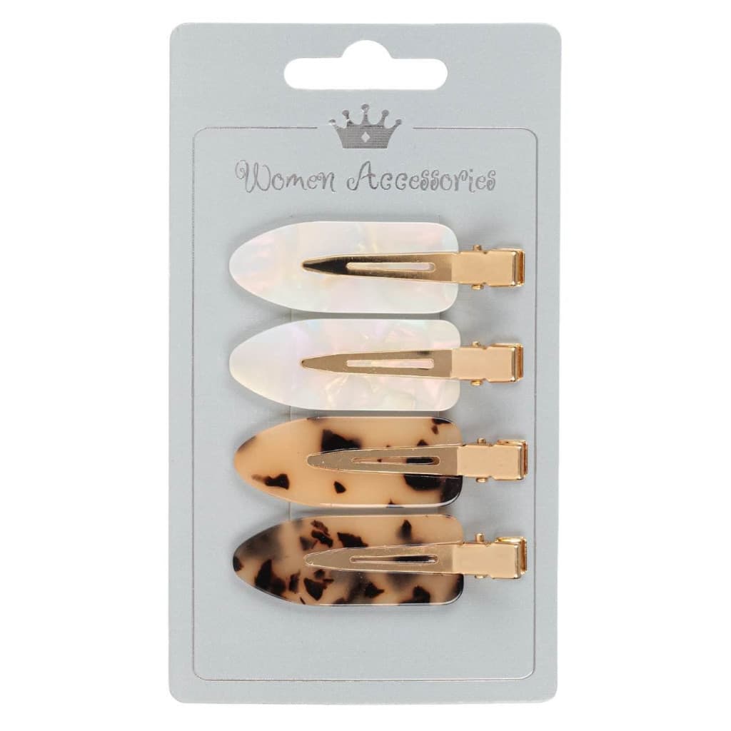 Clame metalice aurii cu maro si fildes, 6 cm,  4 bucati 2